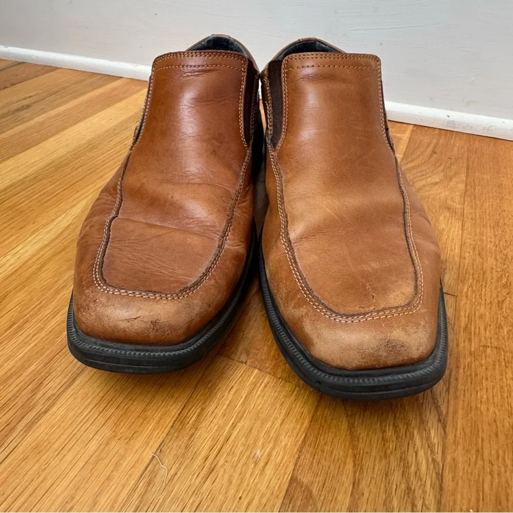 Nunn Bush Lites Men's Brown Leather Slip-On Loafers Comfort Gel Size 11M